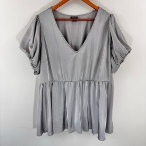 Torrid silver puff sleeve top